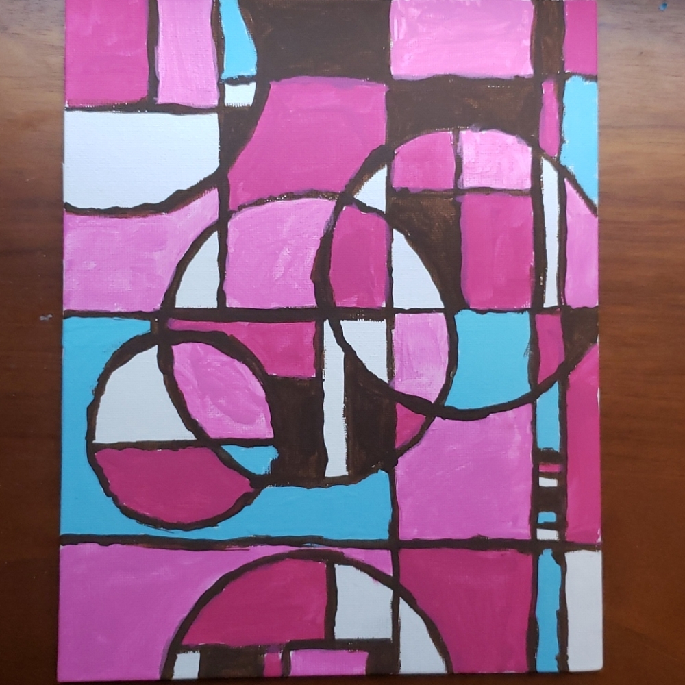 ! Pink Elephants 11- Acrylic on Canvas Board